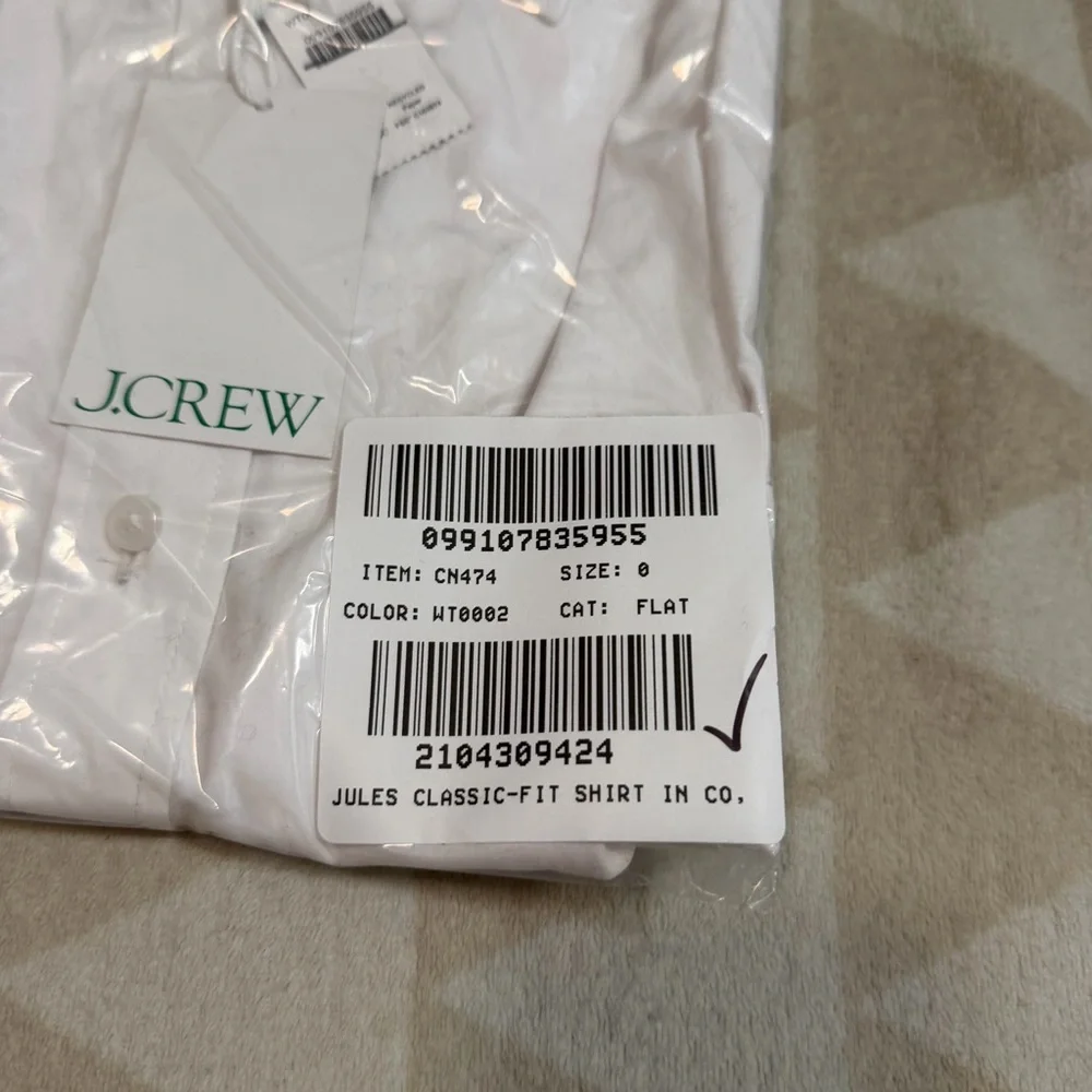 J crew white Jules classic-fit shirt in cotton poplin